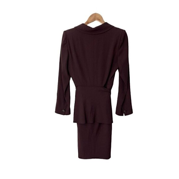 Vintage 90s Emanuel Ungaro Parallele Brown Dress 8 10 - Picture 5 of 7